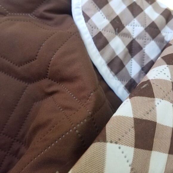 Dog Bed Pad Mat Protector Brown & White Checkered Reversible 30' x 70" Long - Picture 6 of 6